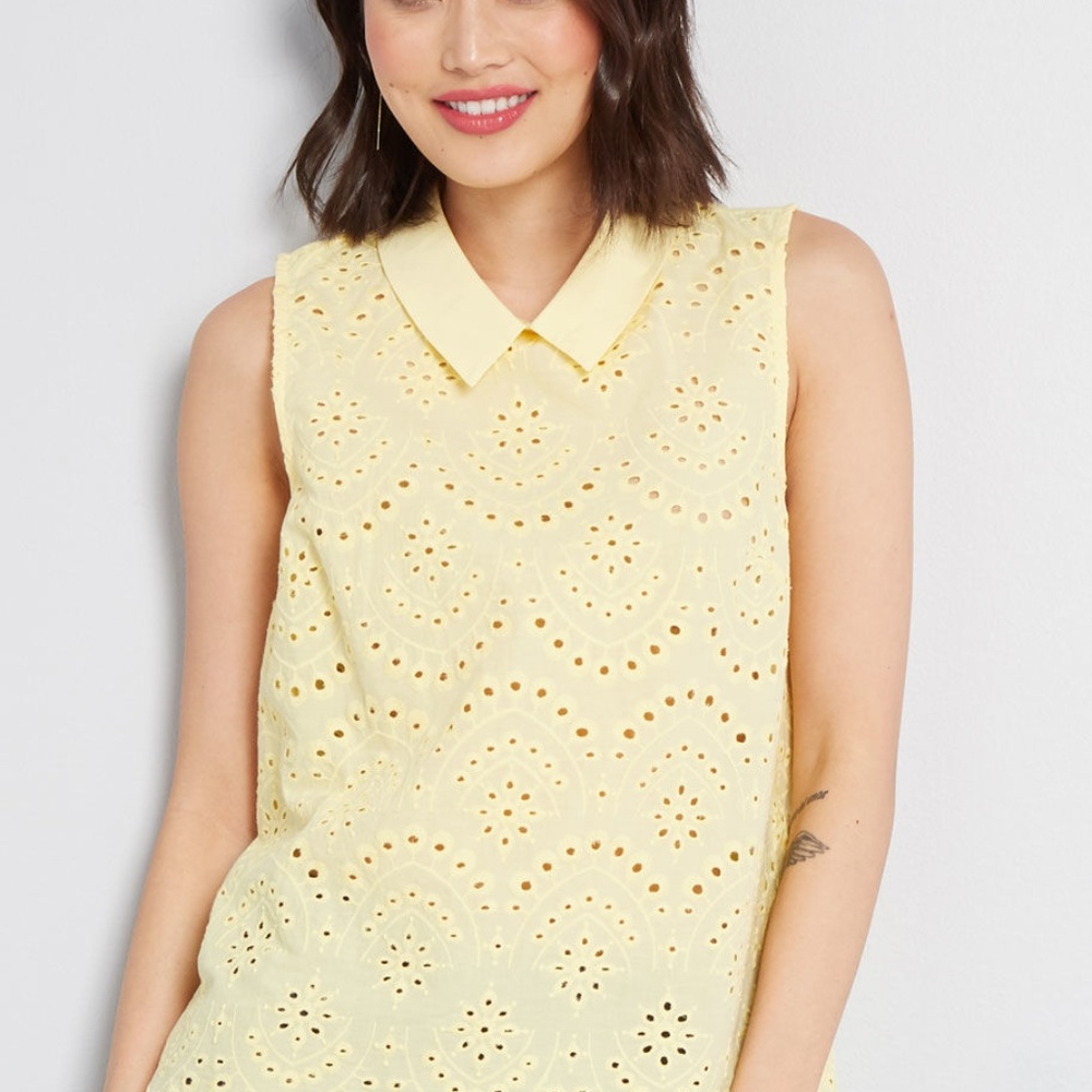 NWT Modcloth Eyelet in the Sun‎ Sleeveless Top